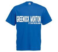 Greenock Morton Scottish Scotland Football Tshirt It's in The Blood Team Husband Mens Present Gift Shirt Premium Soccer League Club Blue