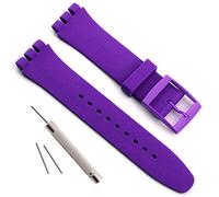 GreenOlive 17mm 19mm 20mm Waterproof Silicone Replacement Watch Strap, purple, 17mm, Contemporary