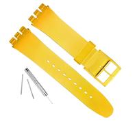 GREENOLIVE Silicone Rubber Watch Strap/Watch Band Replacement for Swatch (17mm 19mm 20mm) (17mm, Lucency Yellow)