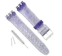 GreenOlive Ultra-thin Replacement Waterproof Silicone Rubber Watch Strap Watch Band for Swatch Skin Series, 16mm, no gemstone