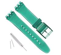 GreenOlive Ultra-thin Replacement Waterproof Silicone Rubber Watch Strap Watch Band for Swatch Skin Series, 16mm, no gemstone