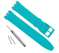 GreenOlive Ultra-thin Replacement Waterproof Silicone Rubber Watch Strap Watch Band for Swatch Skin Series, 16mm, silicone, danburite