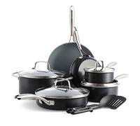 GreenPan 12 Piece Swift Ceramic Nonstick Cookware Set, PFAS-Free, Induction Ready, Hard Anodized Pots & Pans with Lids, Compatible on All Cooktops, Dishwasher & Oven Safe, Gray