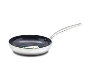 Greenpan Barcelona Evershine Tri-Ply Stainless Steel Healthy Diamond Reinforced Ceramic Non-Stick 30 cm Frying Pan Skillet, PFAS-Free, Multi Clad, Induction, Oven Safe, Silver