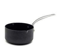 GreenPan Barcelona Hard Anodized Healthy Ceramic Nonstick 16 cm/1.5 Litre Saucepan with Pour Spouts, PFAS Free, Stainless Steel Handle, Extra Strong Scratch Resistant, Induction, Oven Safe, Black