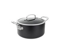 GreenPan Barcelona Hard Anodized Healthy Ceramic Nonstick 18 cm/2.1 Litre Casserole Pot with Glass Lid, PFAS Free, Stainless Steel Handle, Extra Strong Scratch Resistant, Induction, Oven Safe, Black