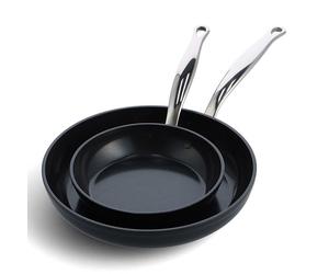 GreenPan Barcelona Pro Aluminium Non-Stick 20cm & 28cm Frying Pan Set with Pan Protector Sheet