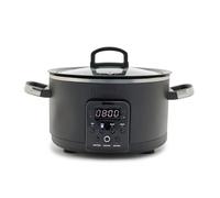 GreenPan Bistro Noir 4QT Electric Slow Cooker with Lid, 6-in-1 Multifunction Heating Presets, Hard Anodized PFAS-Free Removeable Inner Pot with Ceramic Nonstick Coating, Easy Grip Handles, Matte Black