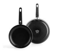 GreenPan Cambridge Healthy Ceramic Nonstick 2-Piece Frying Pan Skillet Set, 24 cm and 28 cm, PFAS Free, For all hobs including Induction, Oven Safe up to 160°C, Black