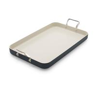 GreenPan CC006560-002 Double Burner Griddle, Ceramic, Black