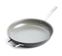 Greenpan Chatham Hard Anodized Healthy Ceramic Nonstick, 13" Frying Pan Skillet with Helper Handle, PFAS-Free, Dishwasher Safe, Oven Safe, Gray