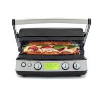 GreenPan Elite 6-in-1 Multi-Function Contact Grill & Griddle, PFAS-Free Healthy Ceramic Non-Stick, Dishwasher Safe Grill Plates, Adjustable Temp, Compact, Closed Press/Open Flat Surface, Black