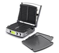 GreenPan Elite 7-in-1 Multifunctional Contact Grill & Griddle, Healthy Ceramic Non-Stick Coating, Grill and Waffle Plates, Adjustable Umbrella & Scissors, Closed Press/Open Flat