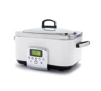GreenPan Elite 8-in-1 Programmable 6L Electric Slow Cooker,Dishwasher Safe Lid & Removable Crock,PFAS-Free Healthy Ceramic Non-Stick Multi-Cooker, Sear, Sauté/Brown,Steam Basket,Roast, Cloud Cream