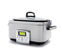 GreenPan Elite 8-in-1 Programmable 6L Electric Slow Cooker, Dishwasher Safe Lid & Removable Crock,PFAS-Free Healthy Ceramic Non-Stick Multi-Cooker,Sear, Sauté/Brown,Steam Basket,Roast,Stainless Steel