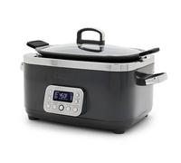 GreenPan Elite 8-in-1 Programmable 6QT Electric Slow Cooker, Dishwasher Safe Lid & Removable Crock, PFAS-Free Healthy Ceramic Nonstick Multi-Cooker, Sear,Sauté/Brown,Steam Basket,Roast, Graphite