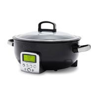 GreenPan Elite Essential Smart Electric 5.6L Skillet Pot, Easy Sear Saute Stir-Fry & Rice Cooker Presets, PFAS-Free Healthy Ceramic Non-Stick, Dishwasher Safe Parts, LED Display, Black