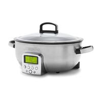 GreenPan Elite Essential Smart Electric 5.6L Skillet Pot, Easy Sear Saute Stir-Fry & Rice Cooker Presets, PFAS-Free Healthy Ceramic Non-Stick, Dishwasher Safe Parts, LED Display, Stainless Steel