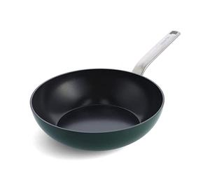 GreenPan Evolution Hard Anodized Healthy Ceramic Non-Stick 28 cm Wok Pan, PFAS-Free, Induction, Oven Safe, Pine Green