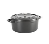GreenPan Featherweights Healthy Ceramic Non-Stick Dutch Oven, 26 cm/5 Litre, Cast Iron Casserole Dish with Lid, PFAS-Free, Induction, Oven Safe, Grey