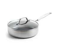 GreenPan Geneva 3-Ply Stainless Steel Non-Stick 24cm/2.6L Skillet with Lid