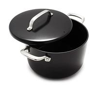 GreenPan GP5 Hard Anodized Advanced Healthy Ceramic Nonstick, 8QT Stock Pot with Insulated Lid, PFAS-Free, Induction, Dishwasher Safe, Oven & Broiler Safe, Black