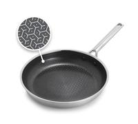 GreenPan Hybrid Stainless Steel Non-Stick 28cm Pan - APEX Tri-Ply Thermobond PFAS Free Ceramic Pan, Induction Safe, Oven Safe up to 220°C, Dishwasher Safe, Silver