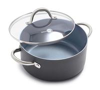 GreenPan Lima Hard Anodized Healthy Ceramic Nonstick 5QT Stock Pot with Lid, PFAS-Free, Oven Safe, Gray