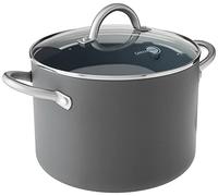 GreenPan Lima Hard Anodized Healthy Ceramic Nonstick 8QT Stock Pot with Lid, PFAS-Free, Oven Safe, Gray
