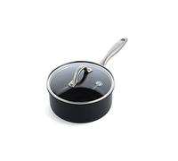 GreenPan Lima Midnight Hard Anodized Healthy Ceramic Non-Stick 20 cm/3.1 Litre Saucepan with Lid, PFAS-Free, Induction Suitable, Oven Safe, Black