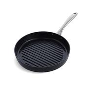 GreenPan Lima Midnight Hard Anodized Healthy Ceramic Non-Stick 28 cm Round Grill Pan, PFAS-Free, Induction Suitable, Oven Safe, Black