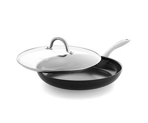 GreenPan Lima Midnight Hard Anodized Healthy Ceramic Non-Stick 30 cm Frying Pan Skillet, PFAS-Free, Induction Suitable, Oven Safe, Black
