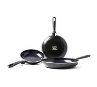 GreenPan Memphis Healthy Ceramic Non-Stick 20 cm, 24 cm and 28 cm Frying Pan Set, PFAS Free,Induction, Oven Safe, Black