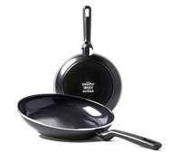 GreenPan Memphis Healthy Ceramic Non-Stick 24 cm and 28 cm Frying Pan Set, PFAS Free,Induction, Oven Safe, Black