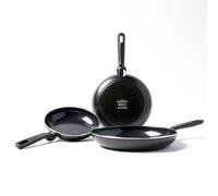 GreenPan Memphis Healthy Ceramic Non-Stick 20 cm, 24 cm and 28 cm Frying Pan Set, PFAS Free,Induction, Oven Safe, Black