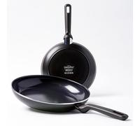 GreenPan Memphis Healthy Ceramic Non-Stick 24 cm and 28 cm Frying Pan Set, PFAS Free,Induction, Oven Safe, Black