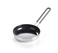 GreenPan Mini Hard Anodised Healthy Ceramic Nonstick Stainless Steel 14 cm Round Egg Frying Pan, PFAS Free, Induction, Stay-Cool Stainless Steel Handle, Oven Safe up to 220 °C, Silver