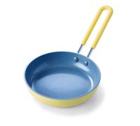 GreenPan Mini Healthy Ceramic Nonstick 5"""" Round Egg Pan PFAS-Free Dishwasher Safe Stay Cool Handle Yellow