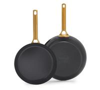 GreenPan Nonstick Reserve Pro 10” & 12” Frying Pan Set, NSF Certified Ceramic, Hard Anodized PFAS-Free Skillets, Stainless Steel Handles, Oven & Dishwasher Safe, Black
