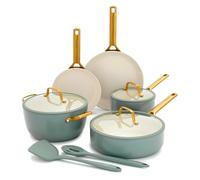 GreenPan Nonstick Reserve Pro 10 Piece Cookware Set, NSF Certified Ceramic, Hard Anodized PFAS-Free Pots & Pans Set with Lids, Stainless Steel Handles, Oven & Dishwasher Safe, Moss Green