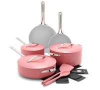 GreenPan Nova 10-Piece Cookware Pots and Pans Set, Oprah’s Favorite Things 2024, PFAS-Free Ceramic Nonstick, Fry, Sauté, Stockpot, Utensils, Lids, Induction Suitable, Dishwasher, Oven Safe, Coral