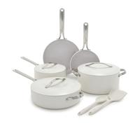 Greenpan Nova 10-Piece Cookware Pots and Pans Set, Oprah’s Favorite Things 2024, PFAS-Free Ceramic Nonstick, Fry, Sauté, Stockpot, Utensils, Lids, Induction Suitable, Dishwasher, Oven Safe, Cream