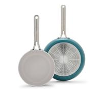 Greenpan Nova 2pc Frying Pan Skillet Set, Ceramic Nonstick, 8" and 10", Induction Suitable, Dishwasher Safe, Deep Teal