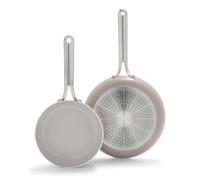 GreenPan Nova 8in and 10in 2 Piece Frying Pan Skillet Set Healthy Ceramic Nonstick PFAS-Free Induction Suitable Dishwasher and Oven Safe Clay