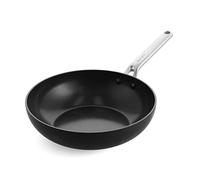 GreenPan Omega Hard Anodized Advanced Healthy Ceramic Nonstick, 11" Wok Pan, Anti-Warping Induction Base, Diamond Reinforced Durable Coating, Stay-Flat Surface for Oil, Oven&Broiler Safe, Black