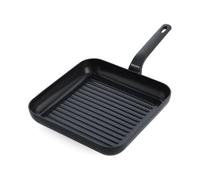 GreenPan Open Square Grill Pan, 28.6cm Non-Stick Aluminum for Grilling, Induction Compatible, Black