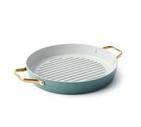 GreenPan Padova Hard Anodized Healthy Ceramic Nonstick, 11" Grill Pan with Lid, Black