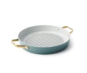 GreenPan Padova Hard Anodized Healthy Ceramic Nonstick, 11" Grill Pan with Lid, Black