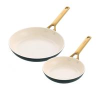 GreenPan Padova Reserve 2-Piece Ceramic Non-Stick Frying Pan Set, Green with Gold Handle, 20 cm and 26 cm