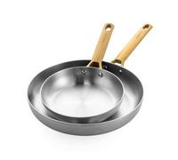 GreenPan Padova 2-Piece Stainless Steel Triply, Induction Safe, Gold Stainless Steel Handle, Oven Safe up to 220°C, Dishwasher Safe, Silver